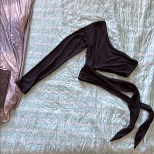 Nasty Gal Black Draped Top